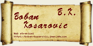 Boban Košarović vizit kartica